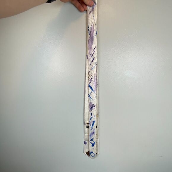 Imani Uomo Tie Men's 61x3.25 White Painted Unique Rare Medallion Signed Unique! - Picture 8 of 12